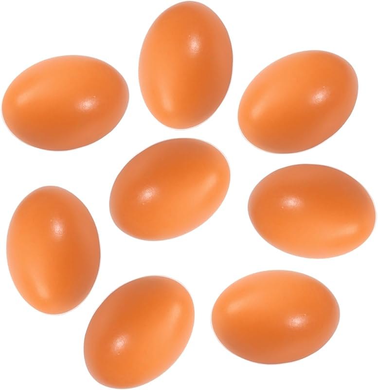 Fake Wooden Eggs Dummy Eggs Nest Eggs Hens Eggs 8 PCS — wooden chicken coop for wooden chicken coop