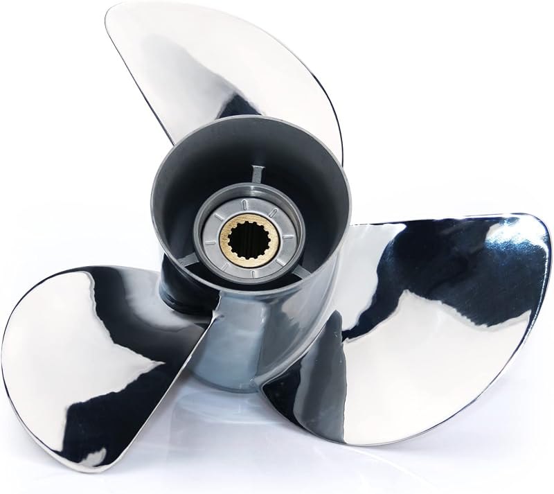 CAPTAIN Boat Propeller fit Yamaha 115p 60 75 90 100 115 130 HP Outboard Engines, Stainless Steel 15 Spline Tooth Prop
