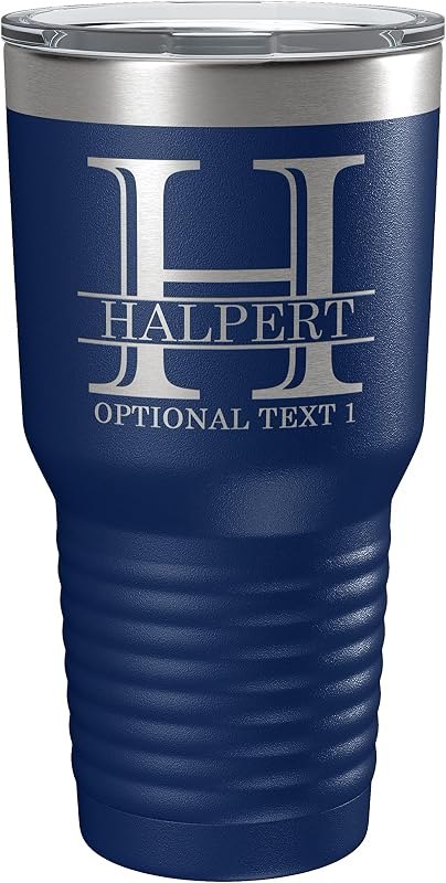 Personalized 30oz (17 Colors) Powder Coated Insulated Stainless Steel Tumbler with Lid, Custom Etched, Customized