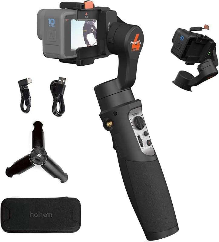 Hohem iSteady Pro 4 Action Camera Gimbal Stabilizer 3-Axis for GoPro 13/12/11/10/9/8/7/6/5, for DJI Osmo Action and