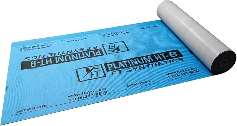 Platinum HT-B Self-Adhering Roofing Underlayment, 41 mil, High-Temp Ice & Water Shield, 100% Butyl, Nail Sealable, UV