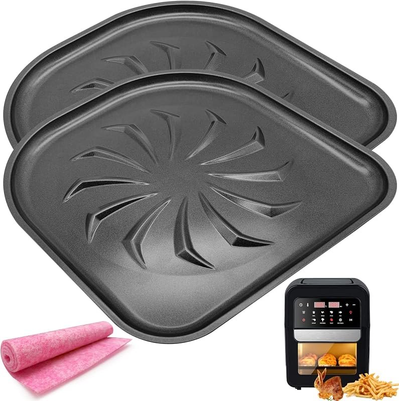 Drip Tray for PowerXL Air Fryer, 2 PCS Upgraded Nonstick Oil Drip Pan Tray, Oven Drip Pan for 6QT 10QT PowerXL Vortex