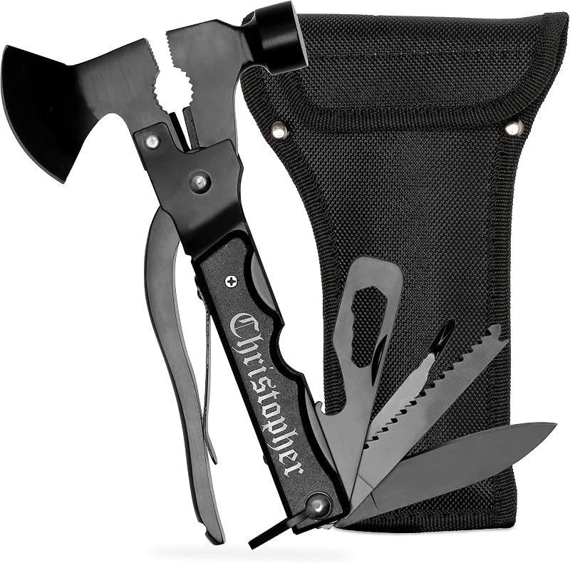Laser Engraved - Personalized All-In-One Hammer Multitool w/Name or Customizable Text - 20 Fonts - Birthday Gifts for