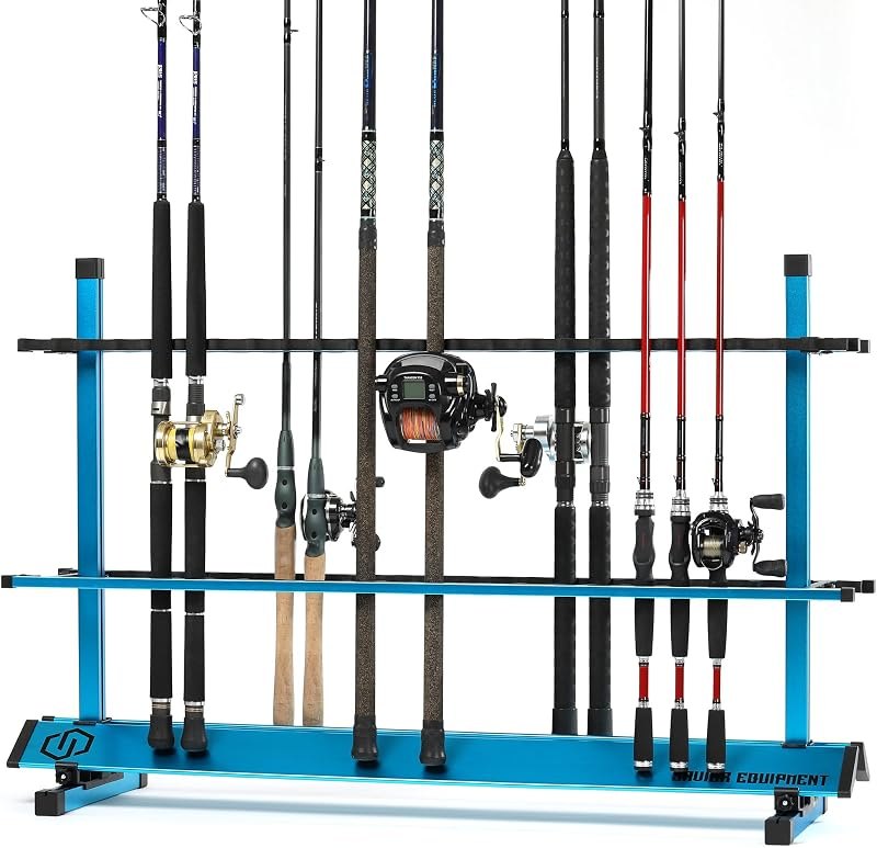 Savior Equipment Fishing Rod Rack Holder Organizer, 24-48 Slots to Hold Fresh Salt Water Spinning Rods & Reel Combo