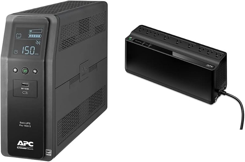 1500VA Sine Wave UPS Battery Backup & Surge Protector, BR1500MS2, 2 USB Charger Ports — APC Back-UPS Pro for apc back