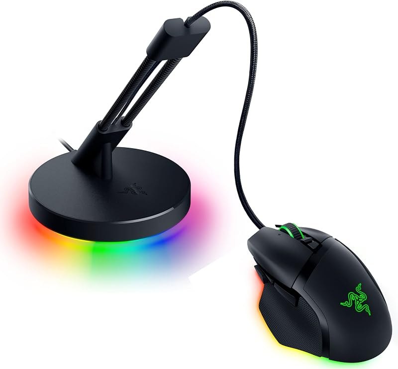 Razer Basilisk V3 Customizable Ergonomic Gaming Mouse + Gaming Mouse Bungee V3 Chroma Bundle — computer mouse bungee