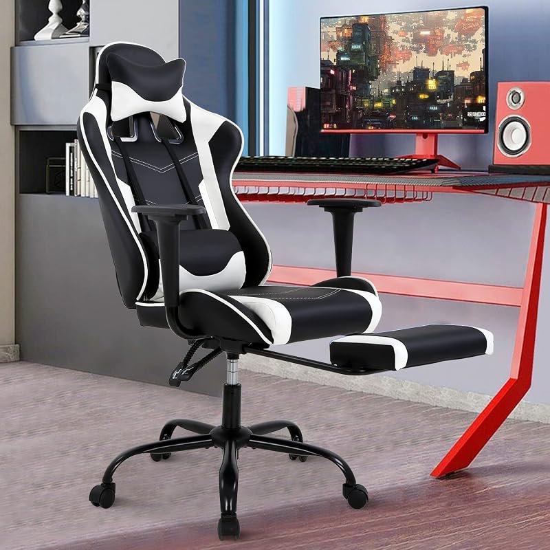 Gaming Chair Racing Style Office Computer Game Chair Ergonomic Desk Chair with Headrest Lumbar Support,High Back Gamer