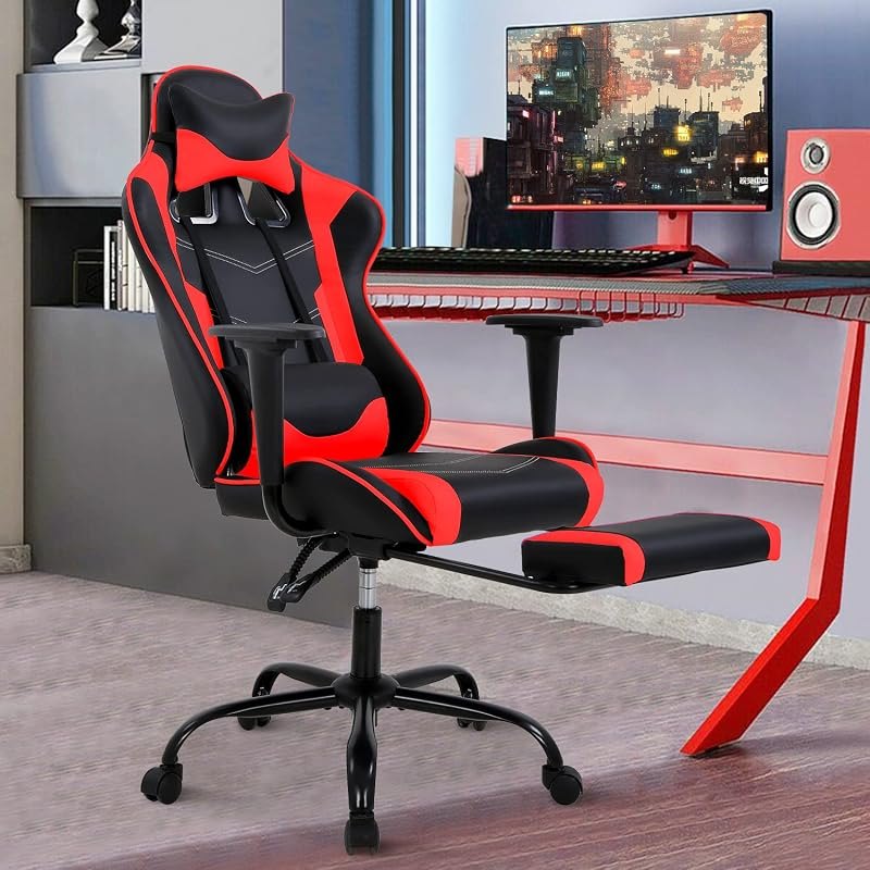 Gaming Chair Racing Style Office Computer Game Chair Ergonomic Desk Chair with Headrest Lumbar Support,High Back Gamer