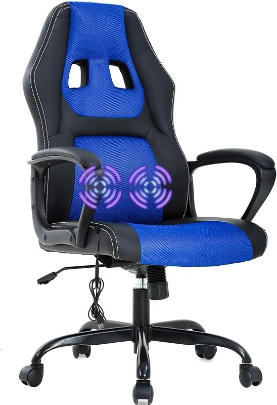 Liphontcta Racing Gaming Chair, Ergonomic Game Office Chair with Massage Lumbar Support Headrest Armrest, High-Back