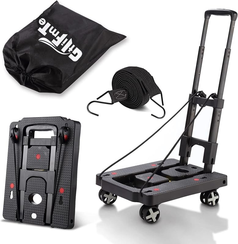 GtIiFmTe Foldable Hand Truck, Lightweight Luggage Cart for Airport Car Seat — handbags luggage cart for handbags