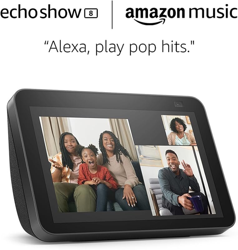Echo Show 8 (2nd gen) Charcoal and 6 months of Amazon Music Unlimited FREE w/ auto-renew