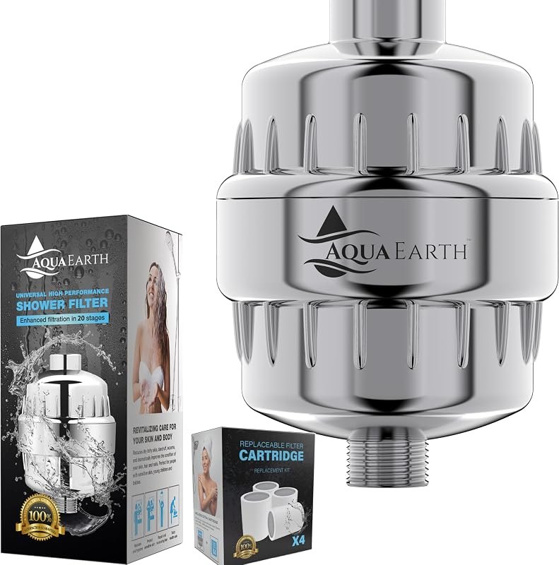 15 Stage Shower Filter with Vitamin C Shower Filters for Hard Water Unique Coconut Shell Activated Carbon Technology —