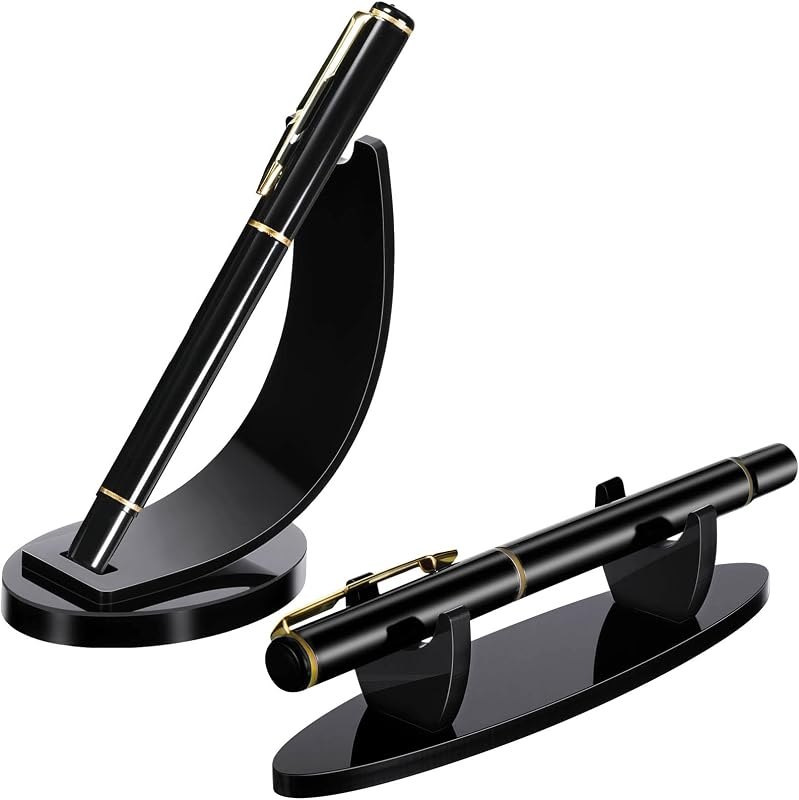Spakon 2 Pcs Acrylic Pen Display Stand Holder for Desk, Black — 13 inch pen display for inch pen display