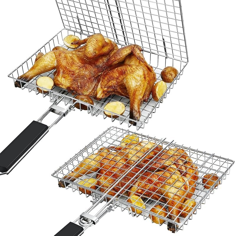 BBQ Grilling Basket - Fish Grill Basket & Rack - Outdoor Accessories — kitchenAid grill basket for kitchenaid grill