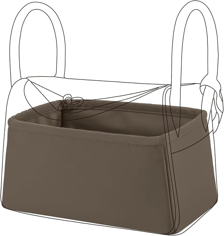Purse Organizer Insert,Silk Bag Organizer,Luxury Handbag & Tote Shaper Fits Lindy 19/26/30/34 Bags(Etoupe grey,LD19) —