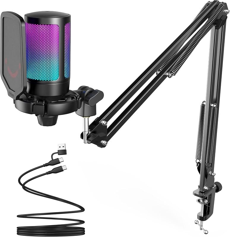 FIFINE AmpliGame A6T USB Gaming Microphone Kit, Condenser Mic for Streaming — computing usb microphone for computing