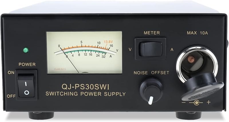13.8V 30A DC Power Supply, Analog Regulated Bench Power Converter with Car Cigarette Lighter Socket & Noise Offset, AC