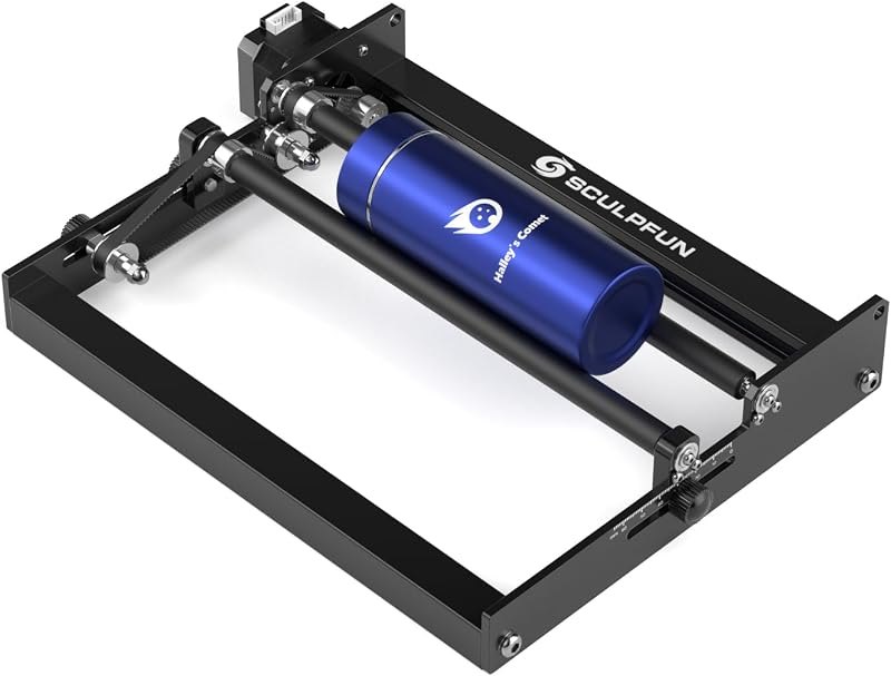 SCULPFUN Rotary Roller, Y-axis Rotary Roller for Laser Engraver Cutter Engraving Cylindrical Objects and Cans with
