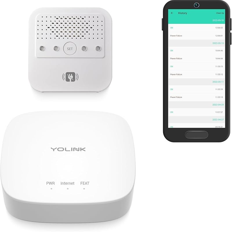YoLink Smart Power Fail Alarm & Hub Kit, Smart Home Starter Kit with AC Power Outage Alert, LoRa Long-Range, Remote