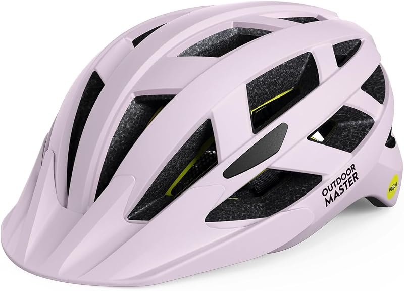 OutdoorMaster Gem Recreational MIPS Cycling Helmet - Two Removable Liners & Ventilation in Multi-Environment - Bike