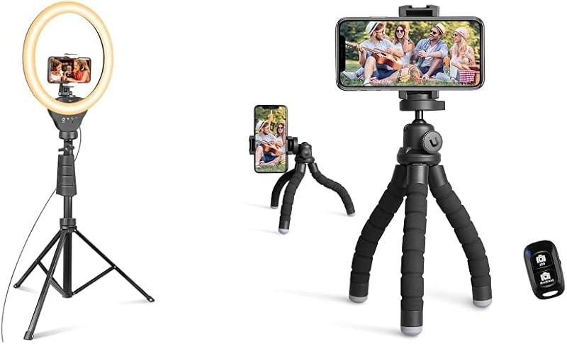 UBeesize 12'' Ring Light and Tripod Stand Bundle for Photography and Videography — tripod ring light for tripod ring
