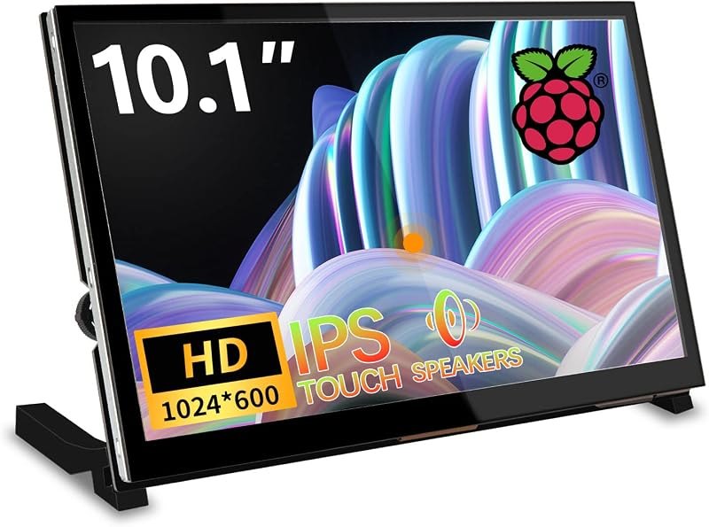 WIMAXIT 10.1" Raspberry Pi Touch Screen Portable Monitor, 1024X600 IPS Mini Small HDMI Display for Raspberry Pi 5 4 3