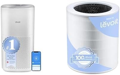 LEVOIT Core 600S-P Air Purifier and Genuine Replacement Filter, Supports HEPA Sleep Mode, White — best large room air