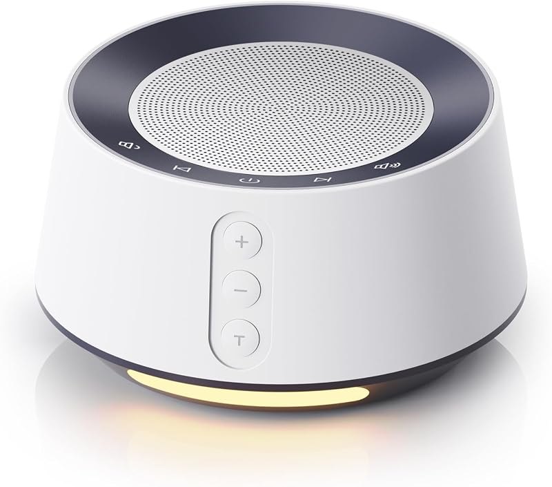 White Noise Sound Machine with 20 Soothing Sounds, 10 Colors Night Light Sleep Machines Home Office Travel, 5 Timers
