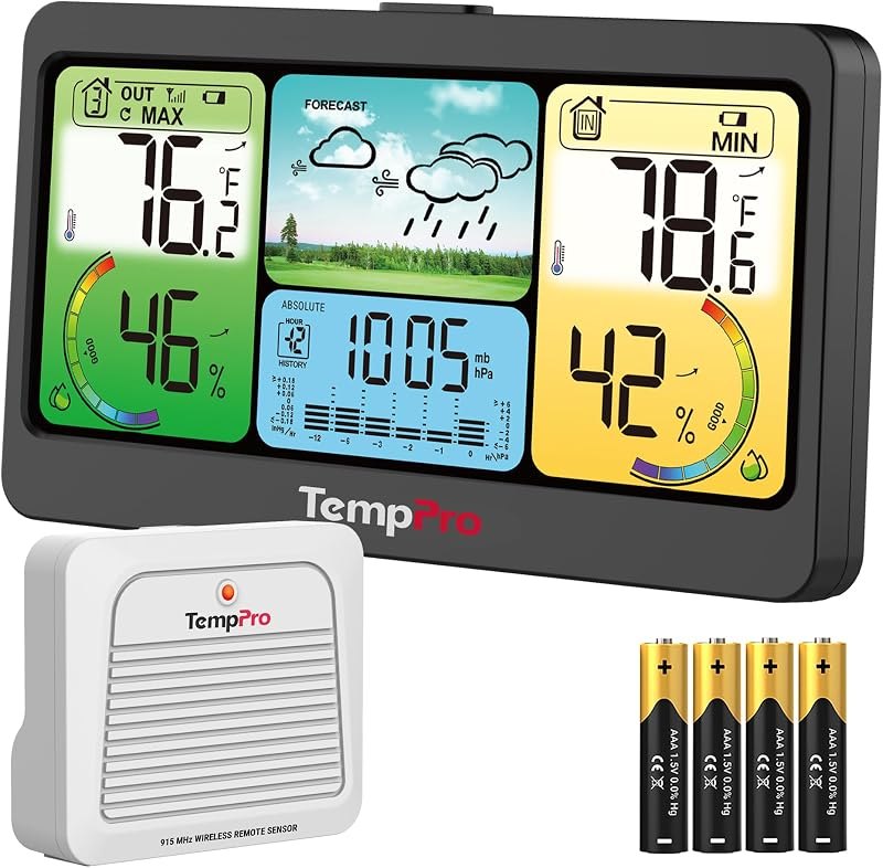 TempAir 1000FT Weather Stations Wireless Indoor Outdoor Thermometer — La Crosse Weather Station for crosse weather