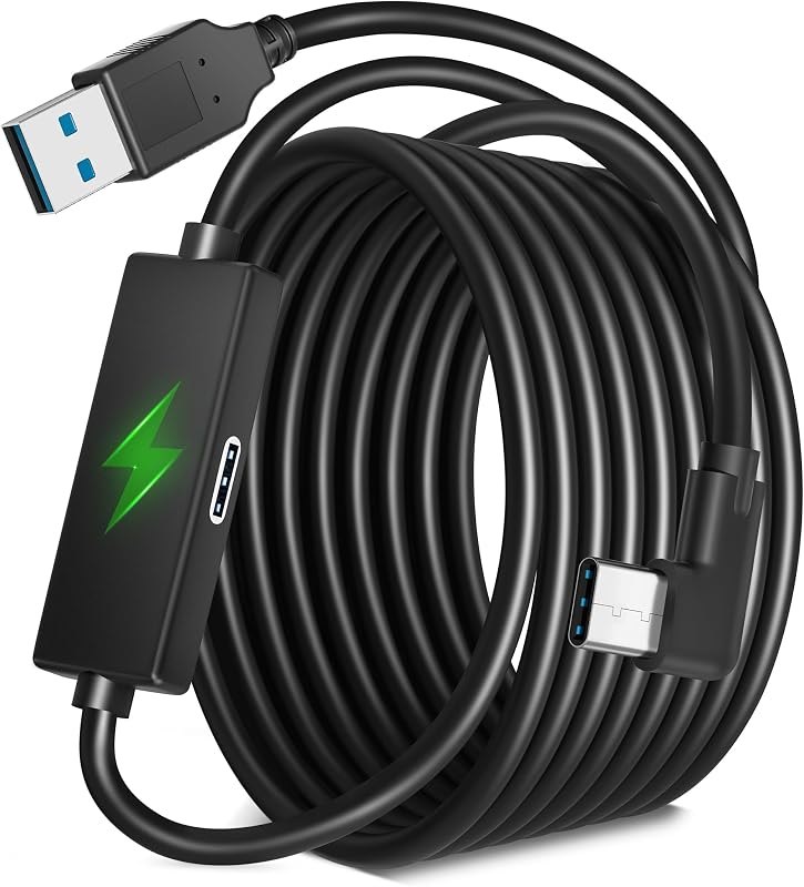 Kuject 16FT Link Cable with Charging for Meta Quest 3S / 3/2 / Pro,Pico 4 — quest cable tv for quest cable