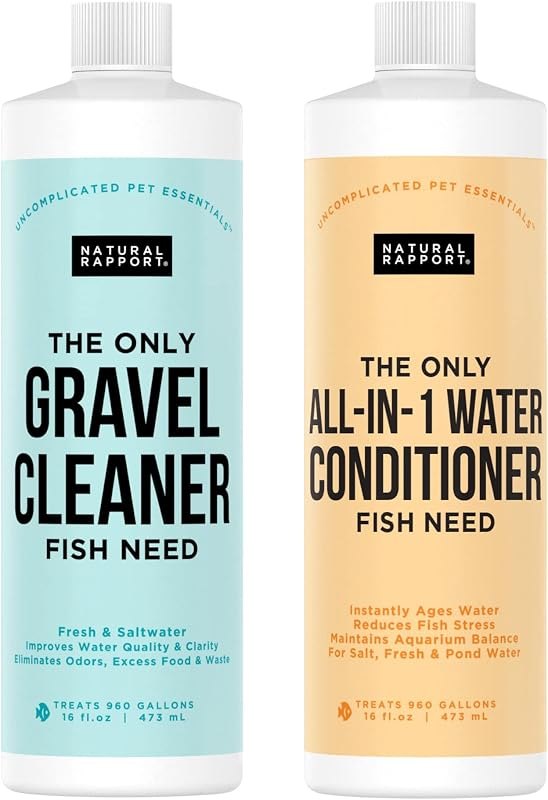 Natural Rapport Aquarium Bundle, Water Conditioner & Gravel Cleaner Set — aquarium gravel vacuum for aquarium gravel