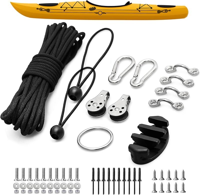 Kayak Anchor Trolley Kit Anchor Wizard Kayak LeverLock Anchor Trolley,Anchor System for Kayak Canoes Boat etc,Rope
