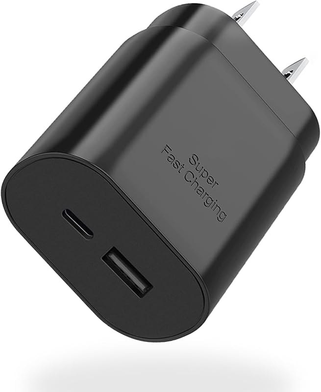 Type C Charger,25W Super Fast Charger Dual Port USB C Wall Charger, Quick Charging Block Compatible with Samsung
