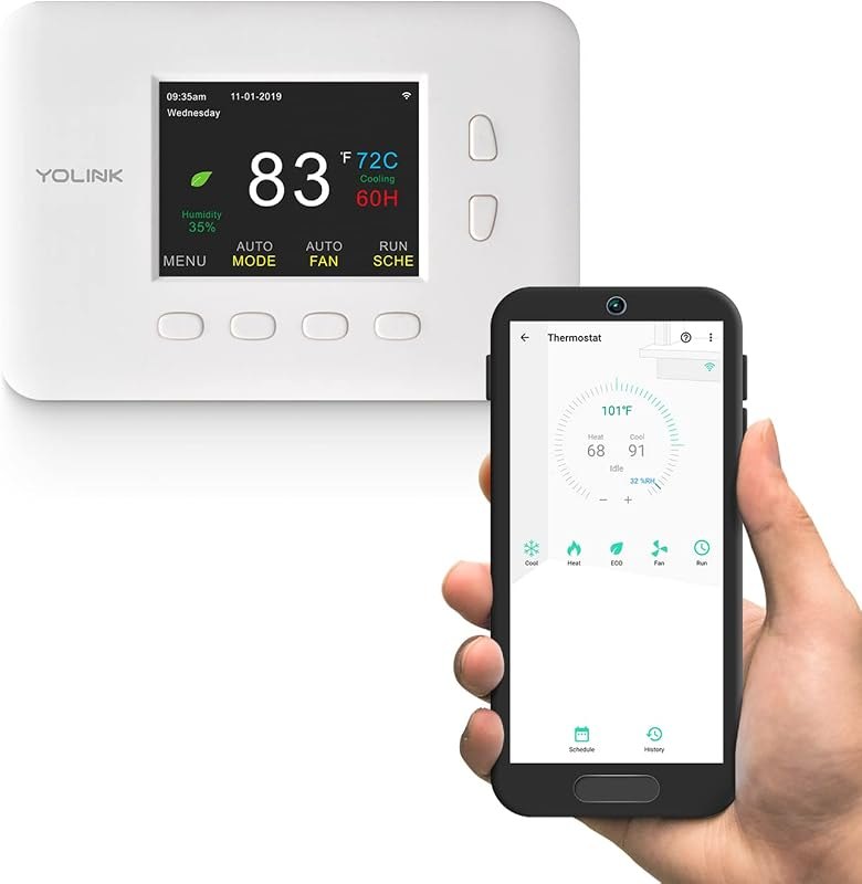 YoLink Smart Thermostat for Heat Pumps, YS4003 — smart heat pump thermostat for smart heat pump thermostat