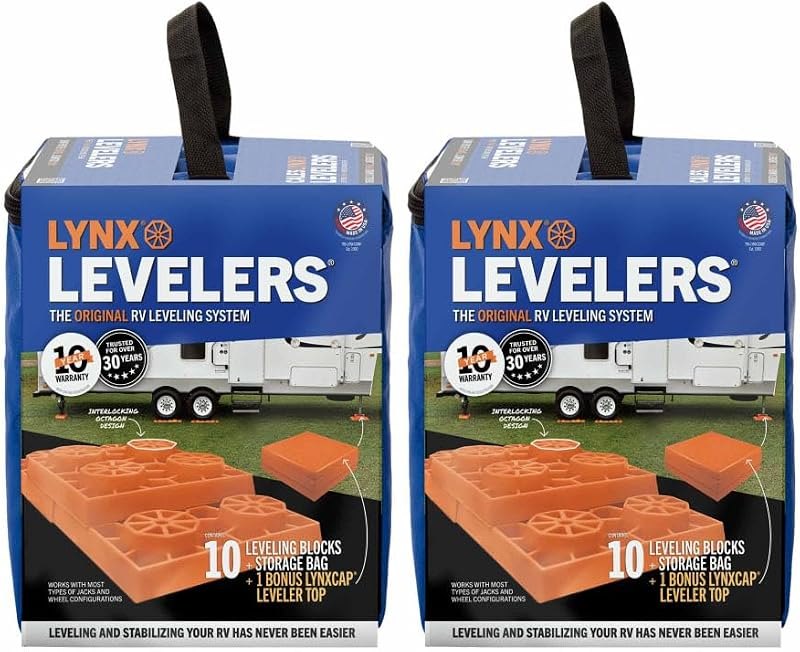 Lynx Levelers 22 Pack Including 2 Lynx Cap Leveler Tops - 00014 — best rv leveling blocks for leveling blocks