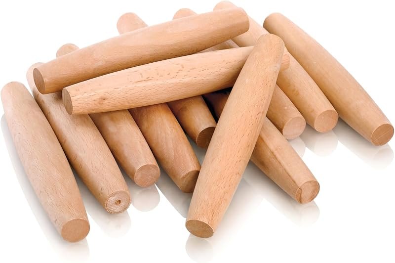 Elsjoy 12 Pack 8 Inch Small Wood Rolling Pins, Non-Stick Wooden Dough Roller Pin for Baking Pie, Cookie, Pasta