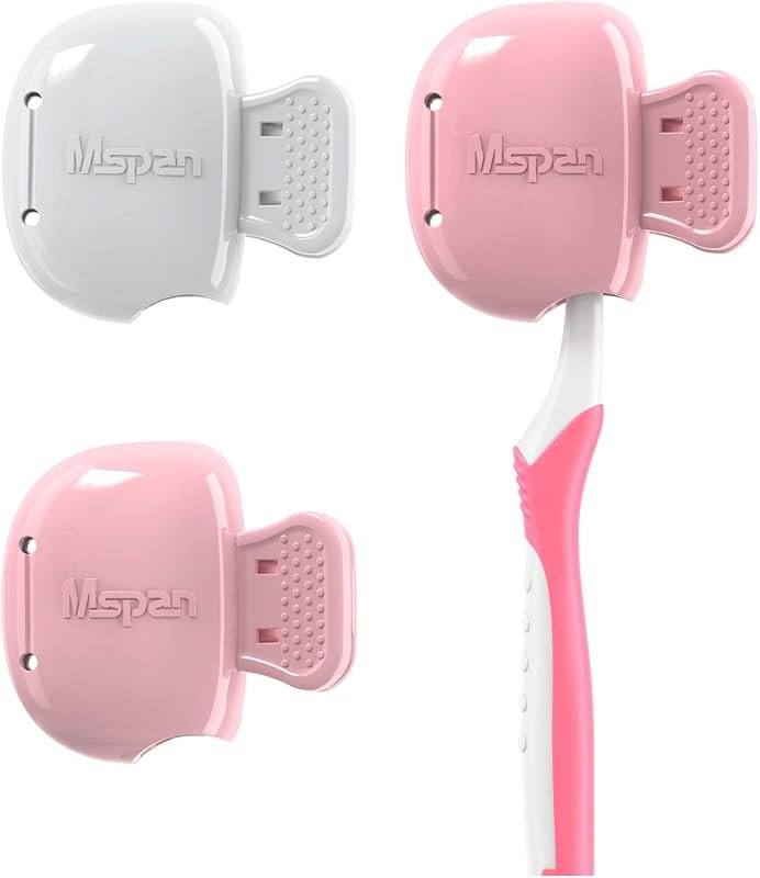 Mspan Toothbrush Head Cover Cap: Tooth Brush Travel Case Protector Plastic Clip Compatible with Manual & Electric