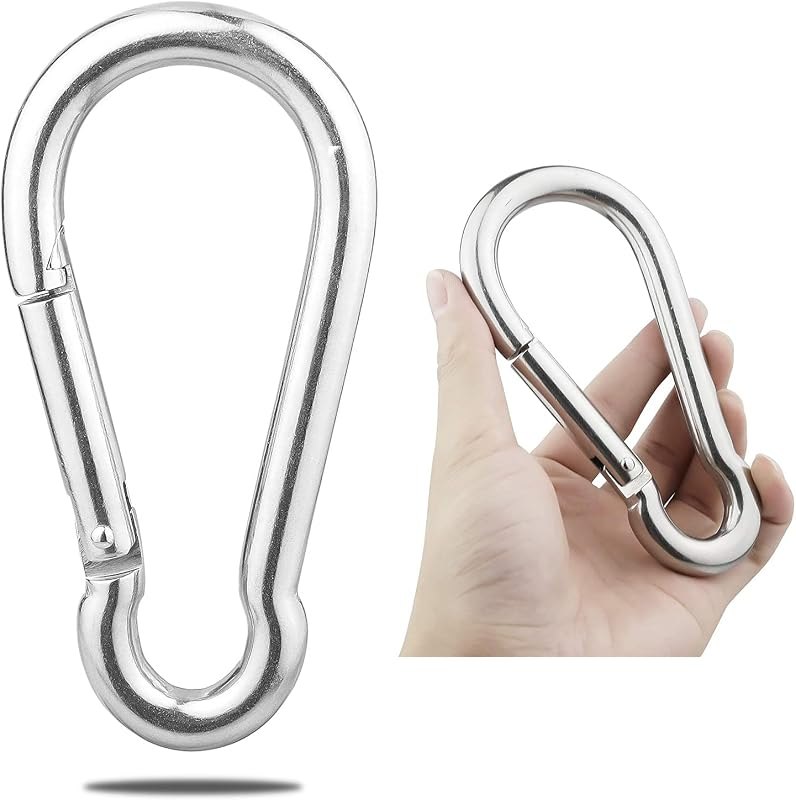 Large Stainless Steel Snap Hook Carabiner, Heavy Duty Outdoor — tarp clips heavy duty for tarp clips heavy duty