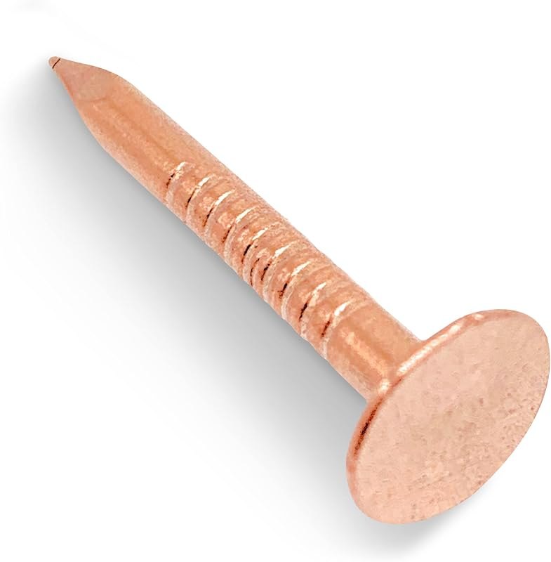 1 Inch Copper Nails Roofing Finish 100 Nails - Solid Pure Copper Slate Spikes Flashing Furniture Boat - Package