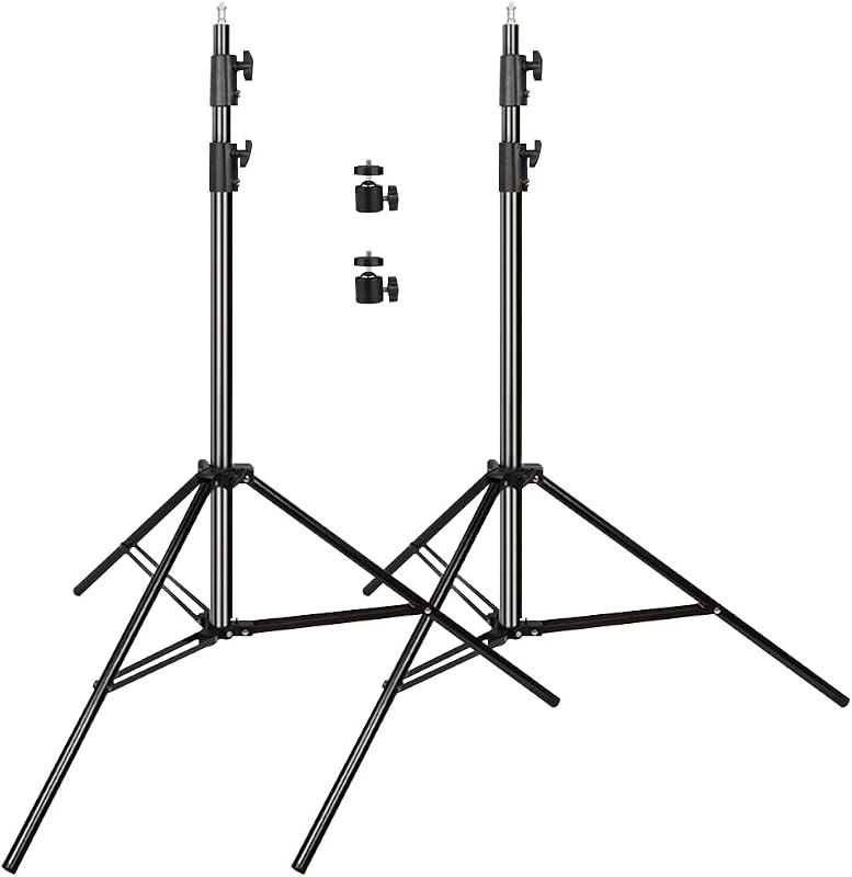 Heavy Duty Light Stand 9.5ft, Aluminum Alloy Lights Stand Spring Cushioned Adjustable Photo Video Lighting Stand