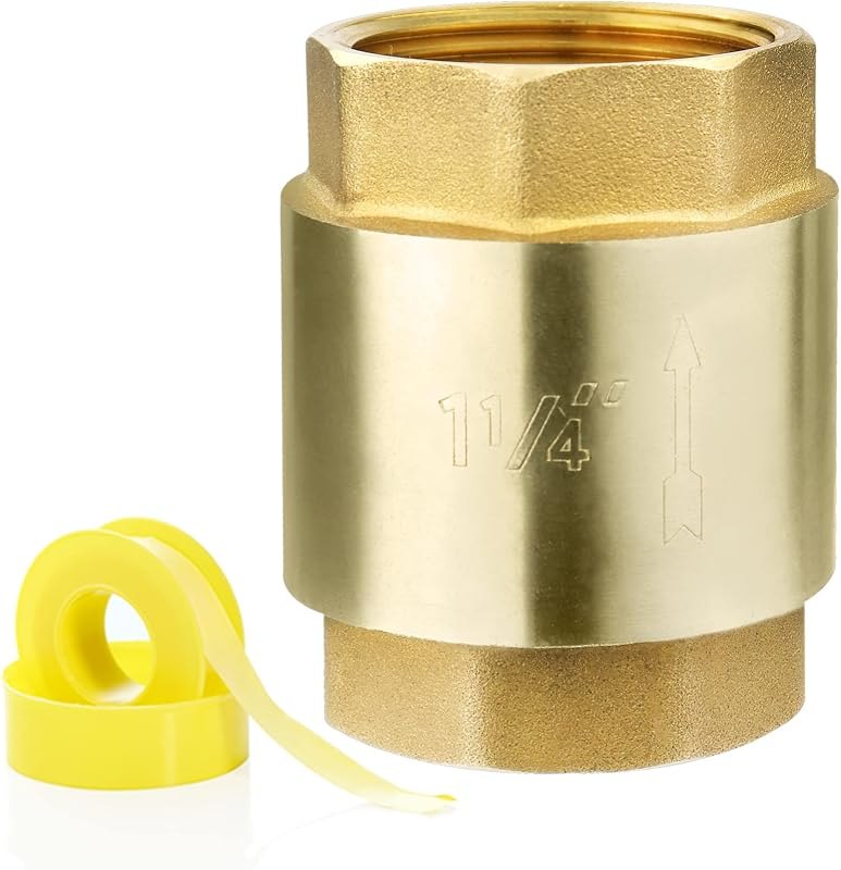 1 1/4-Inch Check Valve,1.25'' Female NPT,No-Lead Brass,Female Pipe Thread Compatible with Most Pumps,Silent Check