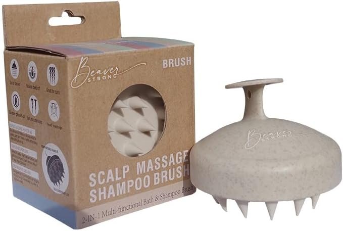 Shampoo Massager Brush, Silicone Scalp Cleanser and Head Scrubber Round Brush for Shower and Hair Care (White) — scalp