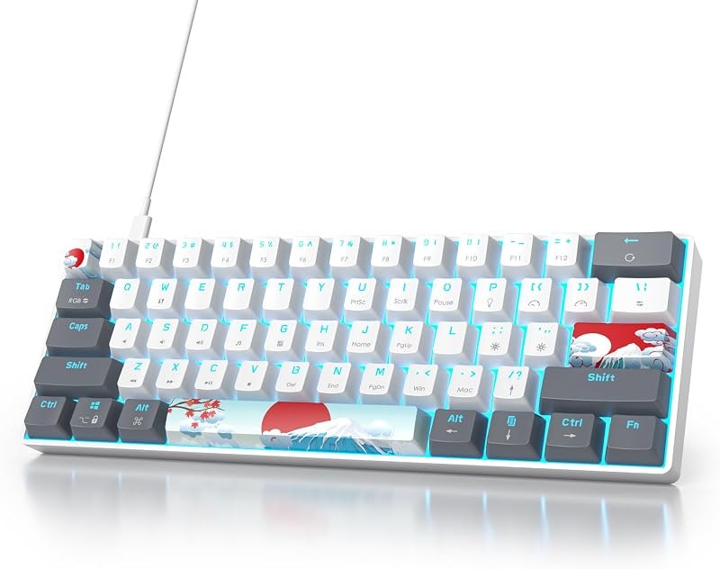 Owpkeenthy RGB Mechanical Keyboard 60 Percent Red Switches — 60 percent mechanical keyboard for percent mechanical