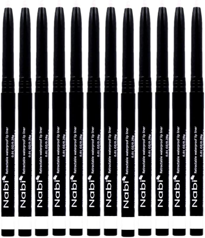 Beauty Spot (12pcs) Nabi Retractable Waterproof Eyeliner Pencil - Long Lasting Fade Resistant Formula - Quick Makeup