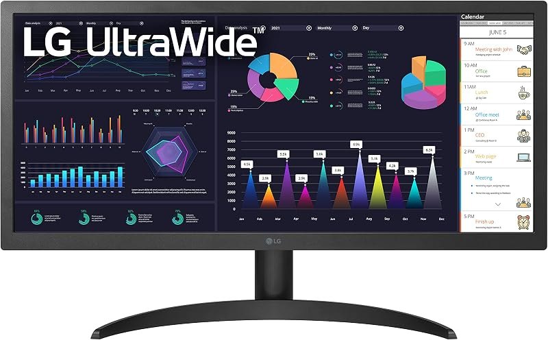 LG UltraWide FHD 26-Inch Computer Monitor 26WQ500-B, IPS with HDR 10 Compatibility and AMD FreeSync, Black — 39 inch