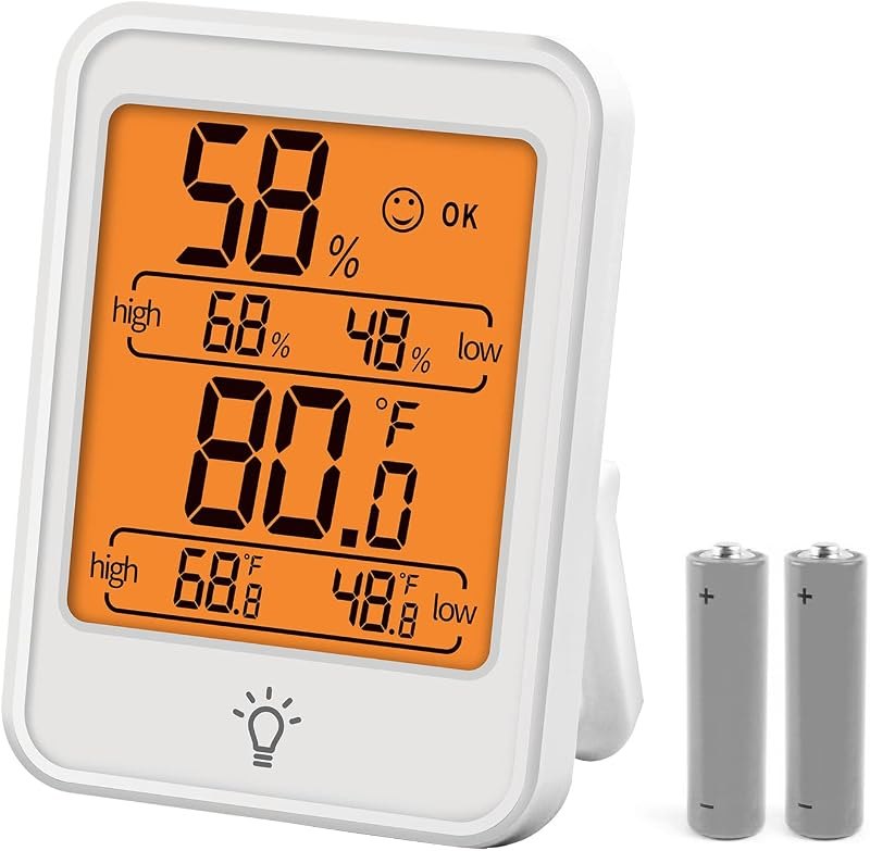EAGLE PEAK Digital Hygrometer Thermometer Humidity Gauge with Backlight Display, Indoor Room Thermometer with