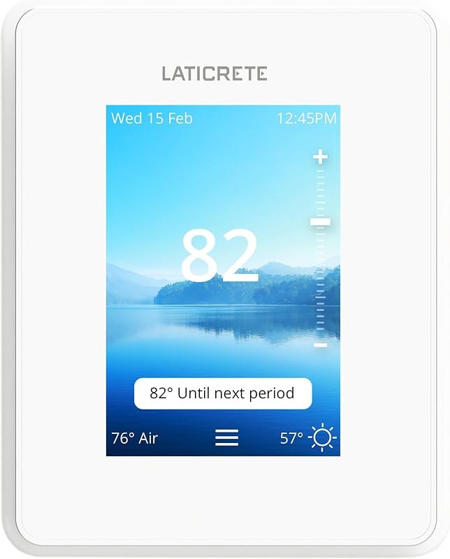 Laticrete 0804-0404-TW Strata Heat Smart Touch LCD WiFi Programmable Floor Heating Thermostat. for the Builders of a