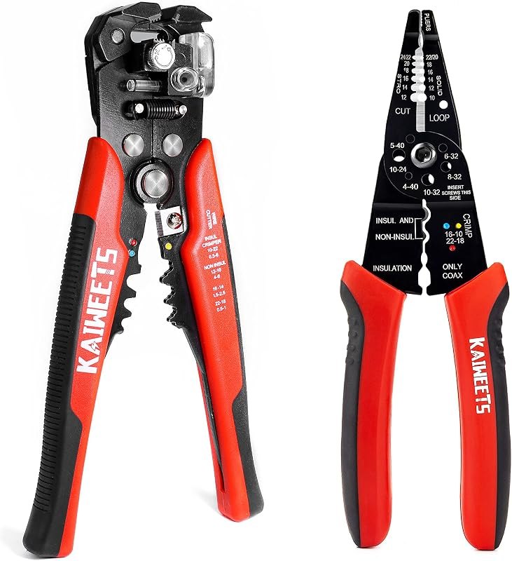 KAIWEETS Wire Stripper Brothers Self Adjusting Wire stripping tool paired with 5 in 1 multi-function wire strippers —