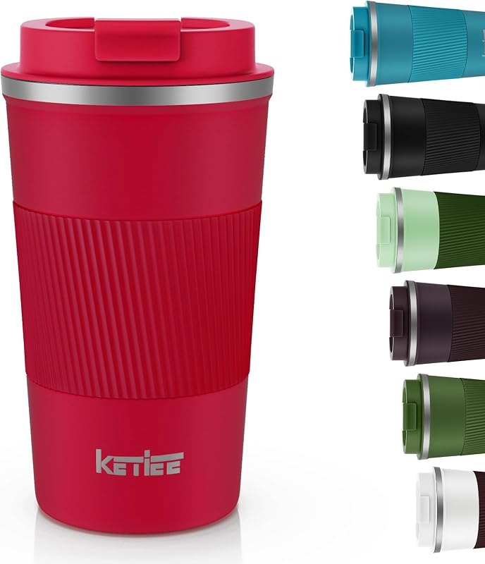 KETIEE Travel Coffee Mug Spill Proof 12oz, Insulated Travel Mug to Go, Reusable Coffee Cup with Seal Lid, Vacuum