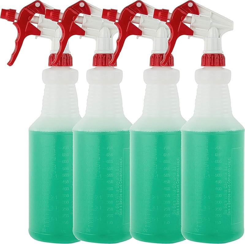 Plastic Spray Bottles Leak Proof Technology Empty 32 oz HDPE Commercial HDPE Heavy duty for cleaning solutions , with